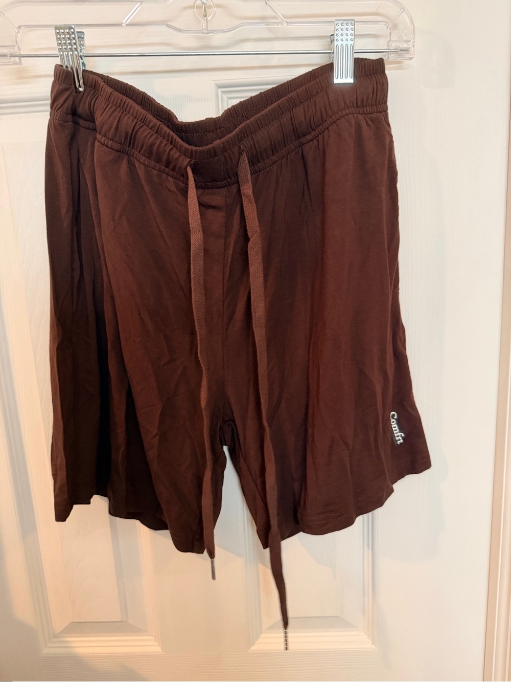 Comfrt Women’s Medium Chocolate Brown Lounge Shorts Drawstring Relaxed Fit NWOT